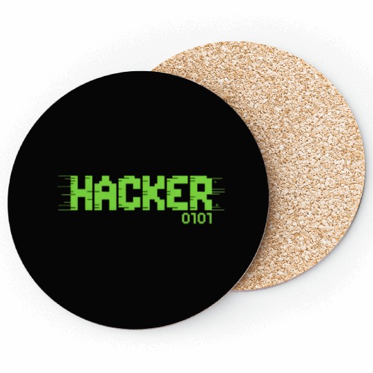 Hacker Code Glitch Coasters | Cyber Security wear