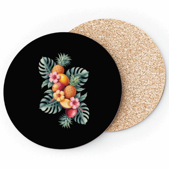 Tropical Fruit Paradise with Pineapples and Coasters