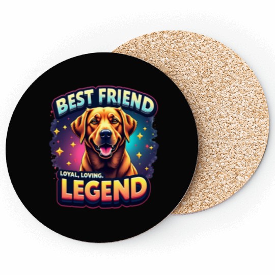 Loyal Labrador Dog Best Friend Illustration Coasters