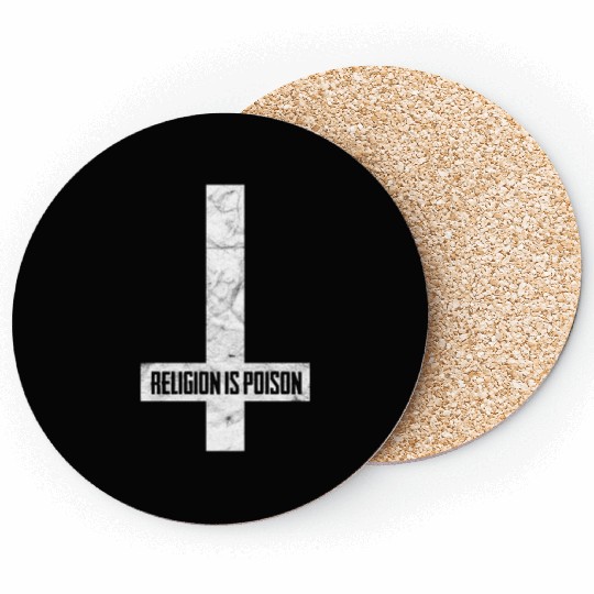 Poisoned Religion Protest Design Coasters