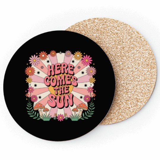 Here Comes The Sun Flowers Abstract Art Lover Coasters
