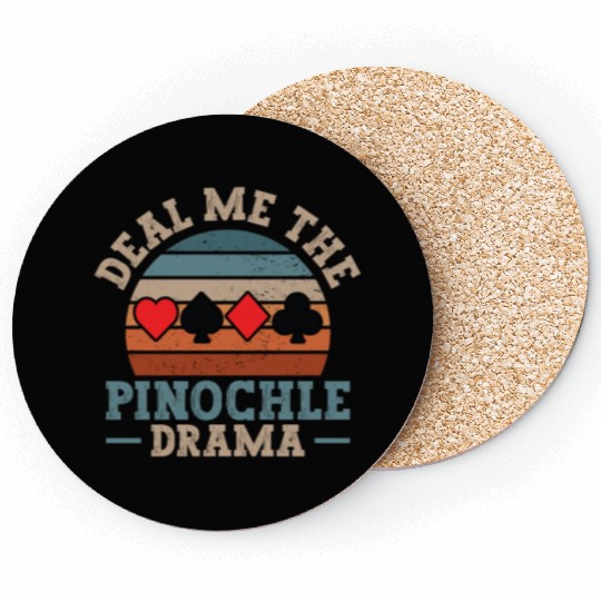 Cool Pinochle Drama Novelty Game Night Session Coasters