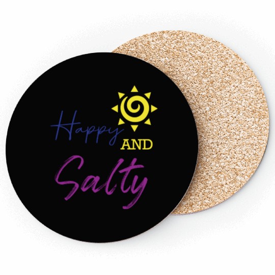 Happy & Salty Sun Design Coasters