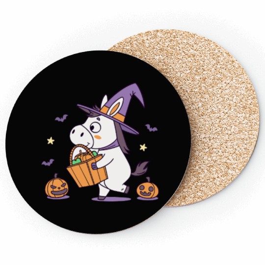 Whimsical Halloween Unicorn Costume Coasters