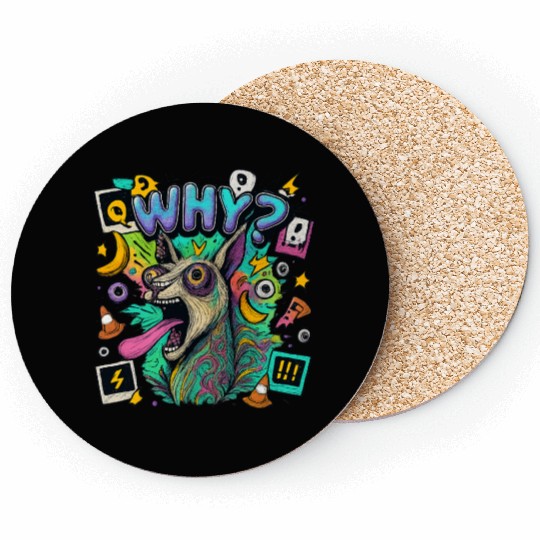 Whimsical Psychedelic Animal Illustration Coasters
