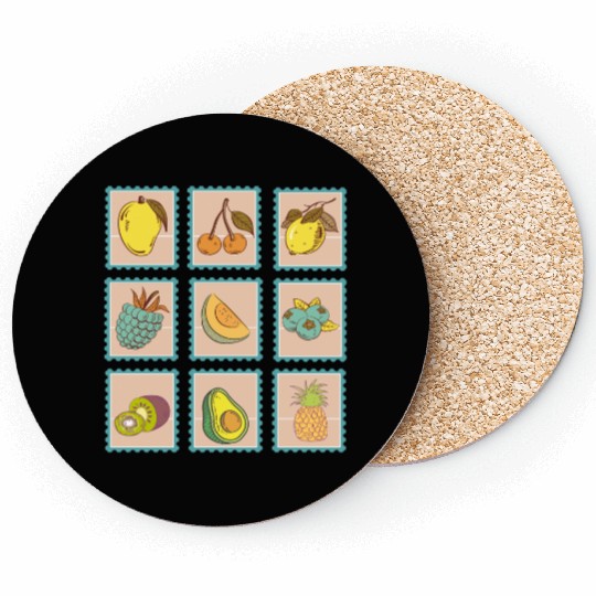 Vintage stamps fruit Coasters