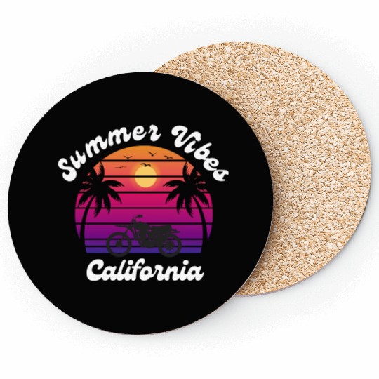 Sunset Motorcycle in California Coasters