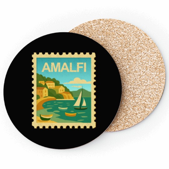 Vintage Style Stamp - Amalfi Italy Coasters