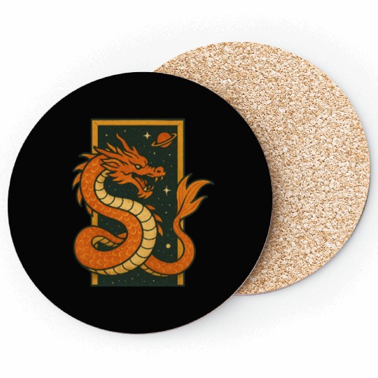 Celestial Dragon Illustration Coasters