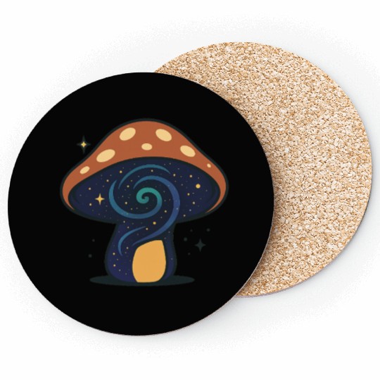 Cosmic Mushroom Nightscape Coasters
