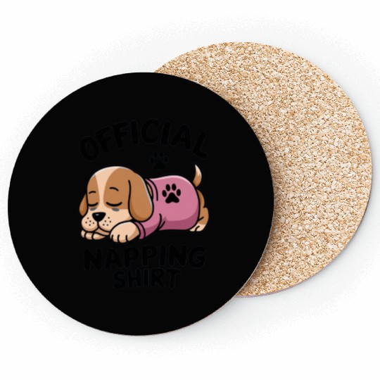 Charming Sleeping Puppy Napping Coasters