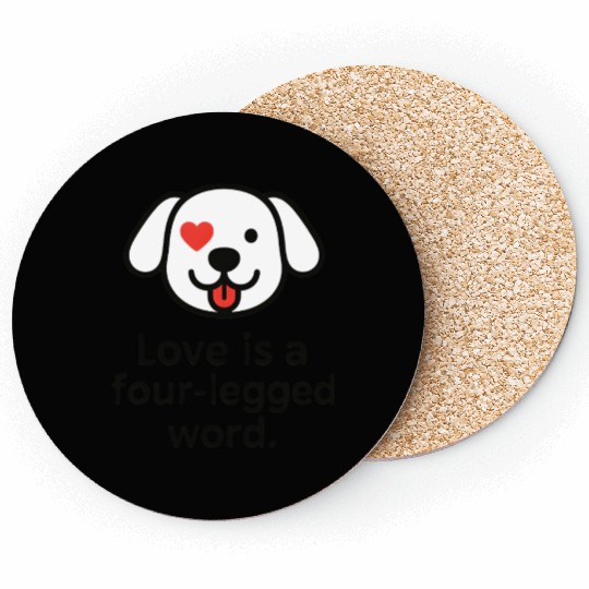 Whimsical Dog Heart Love Design Coasters