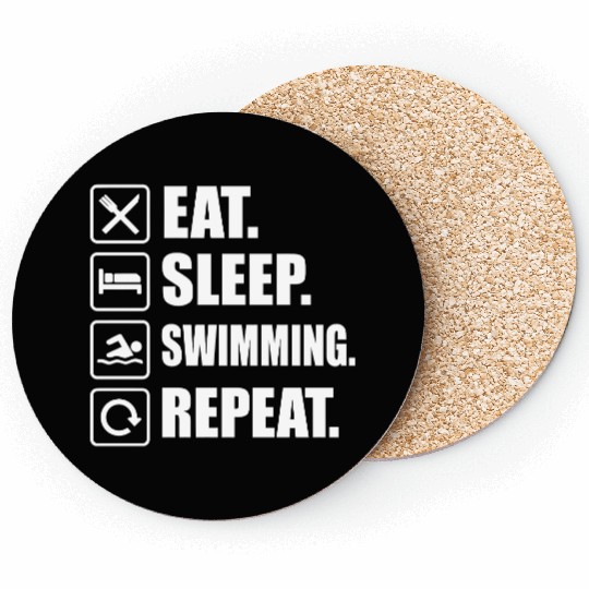 Lifestyle Routine Swimming Motivation Graphic Coasters