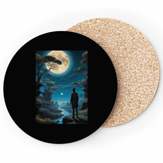Mystical Night Under the Full Moon Coasters