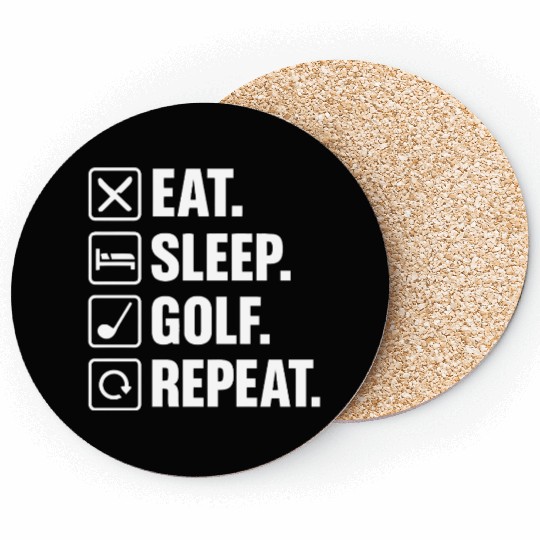 Eat Sleep Golf Repeat Coasters