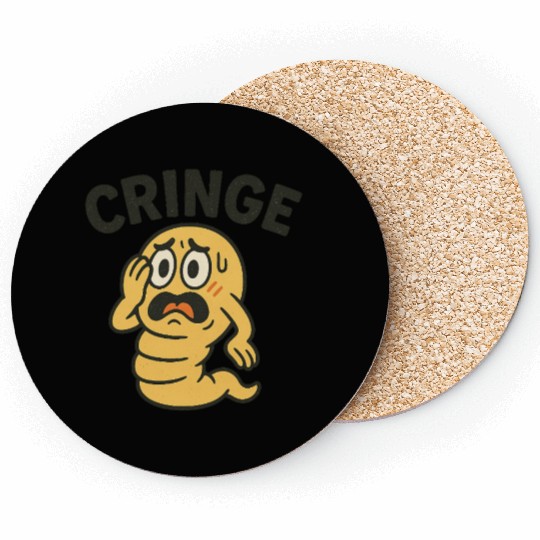 Cringe Meme Worm Illustration Coasters