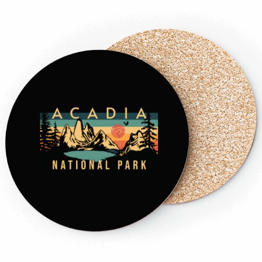 Mountain Sunset at Acadia National Park Coasters
