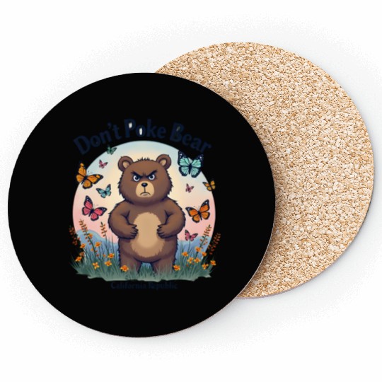 Don't Poke Bear Illustration design for women Coasters