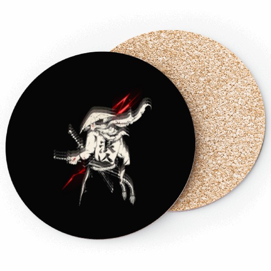 Futuristic Samurai Warrior Illustration Coasters
