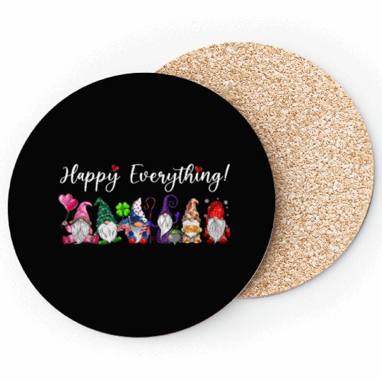 Happy Everything Gnomes Every Seasons All Year Coasters