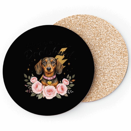 Dog Mom Life Gift with Floral Design Coasters