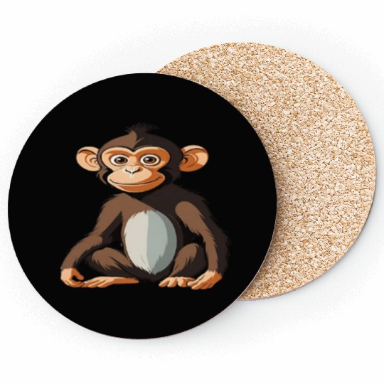 Funny cute monkey. Coasters