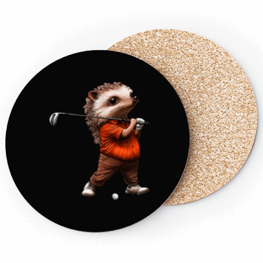 Hedgehog Golf / Golfer Hedgehog Coasters