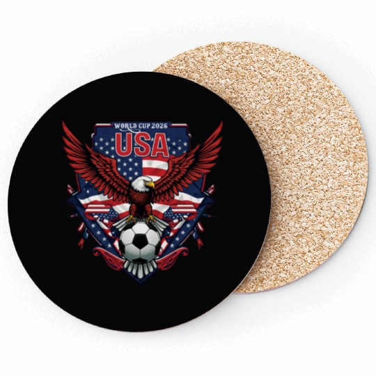 USA Soccer World Cup 2026 Eagle Patriotic Apparel Coasters