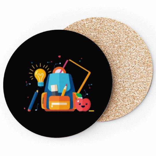 Back-to-School Creative Icons for Students  Coasters