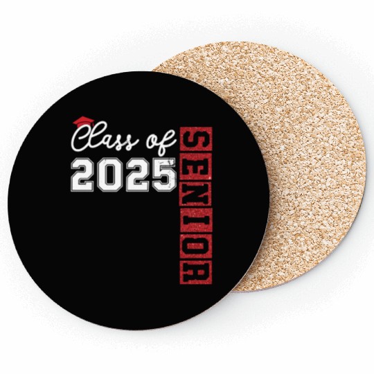Class Of 2025 Senior Glitter Coasters
