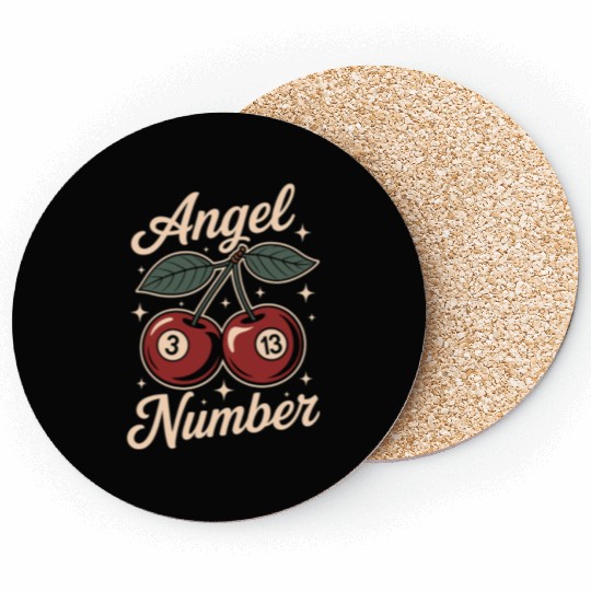Angel Number 313 Retro Cherry Coasters