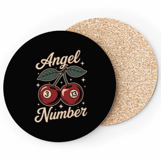 Angel Number 313 Retro Cherry Coasters