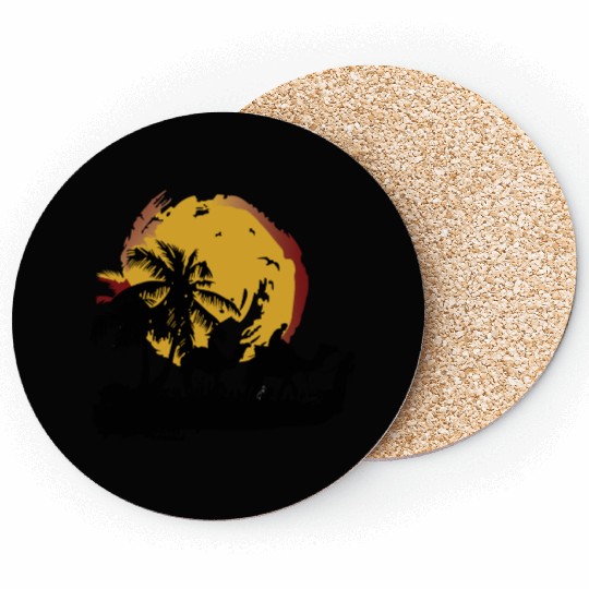 Tropical Sunset Night Coasters