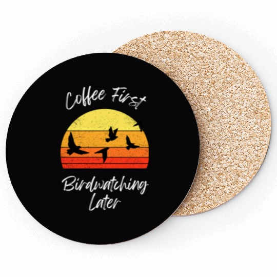 Coffee Fire Birdwatching Sunset Coasters