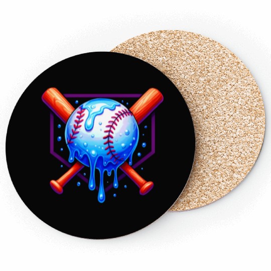 Baseball Drip For Boys Ice Cream Drip Coasters