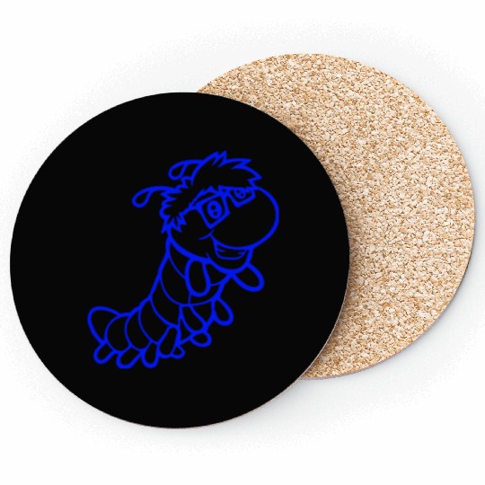 Nerd Caterpillar Intelligent Geek Worm Glasses Fun Coasters