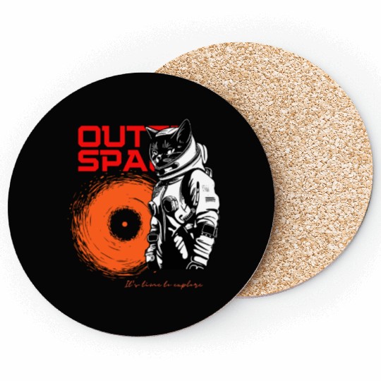 Space Cat Astronaut Adventure Coasters