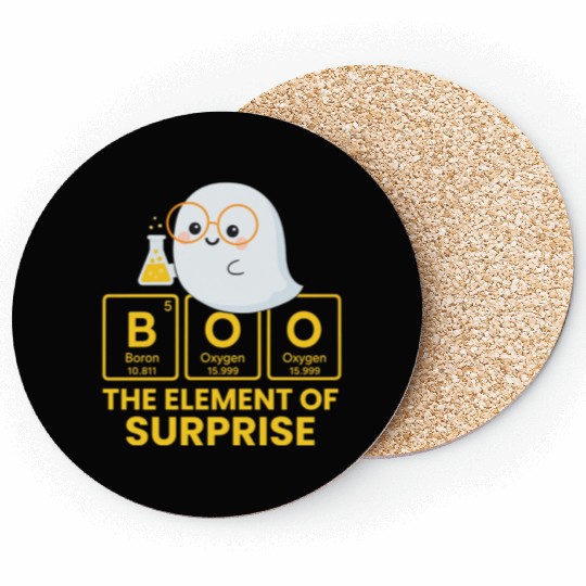 Funny Cute Chemistry Ghost with Periodic Table Coasters