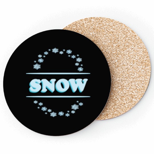 Snowflake Circle Winter Design Coasters