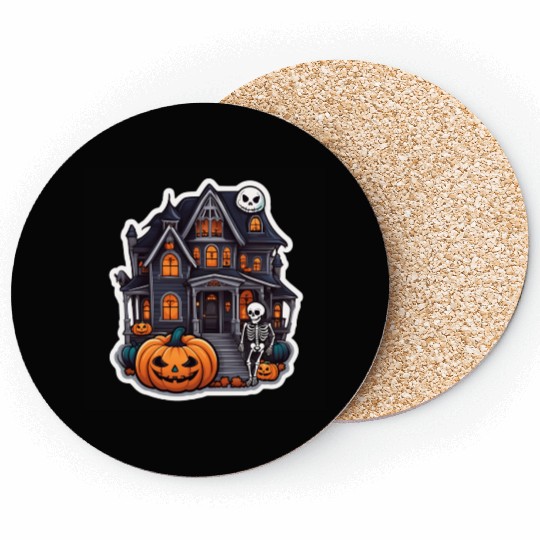 Haunted House Halloween Design Coasters
