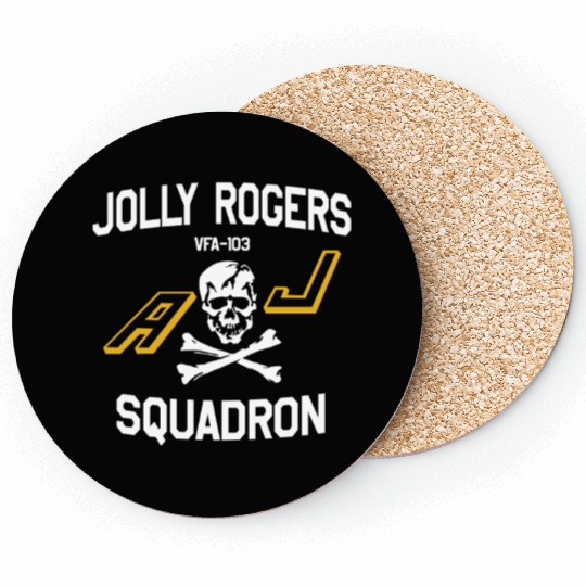 Jolly Rogues Squadron Skull Emblem Coasters