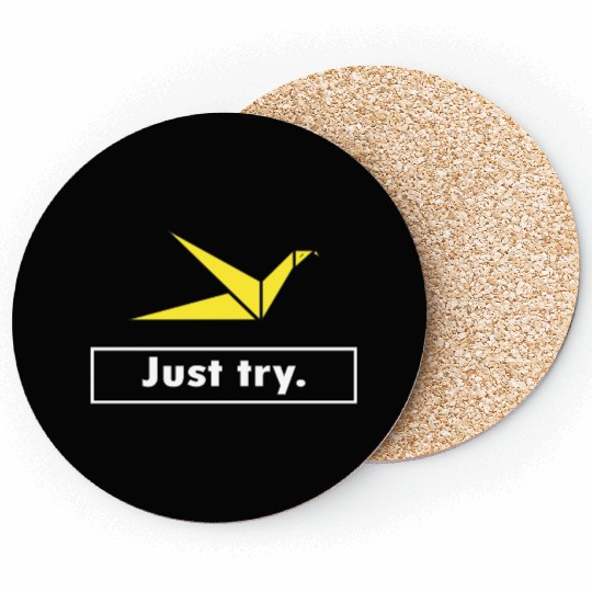 Just Try – Origami Bird (Eagle) Motivational Coasters