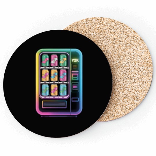 Y2K Cyber Vending Machine with Iridescent Drinks Coasters