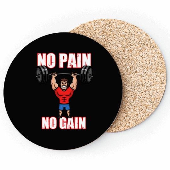 No Pain No Gain Barbell Coasters