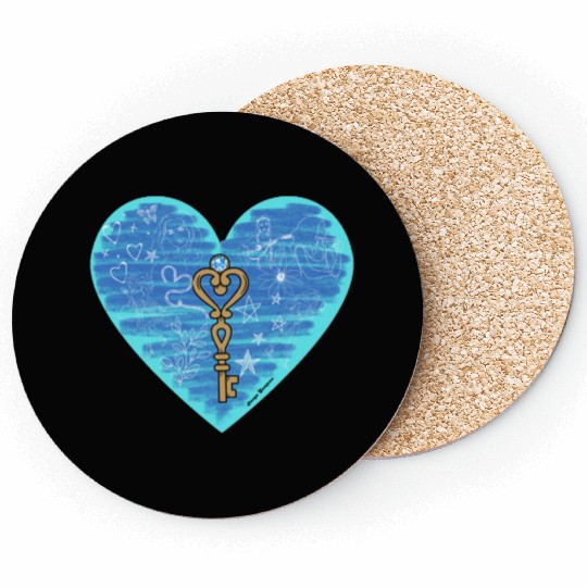 Girlhood in light blue Coasters
