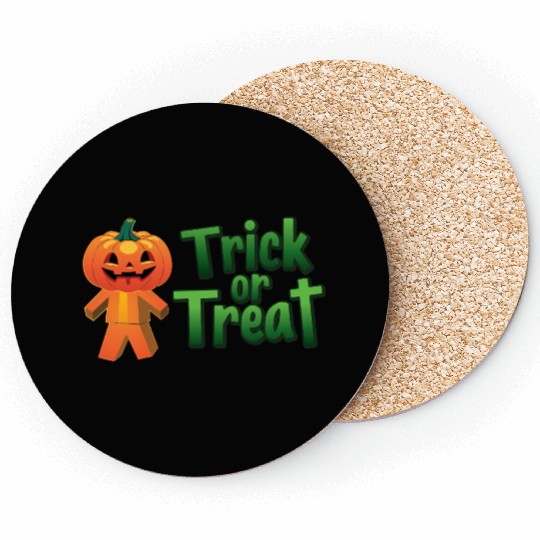 Whimsical Pumpkin Costume with Fall Text Coasters