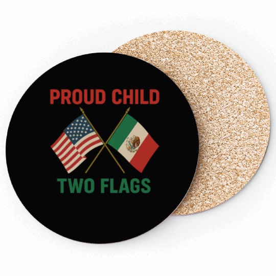 Proud Child Two Flags Design Coasters
