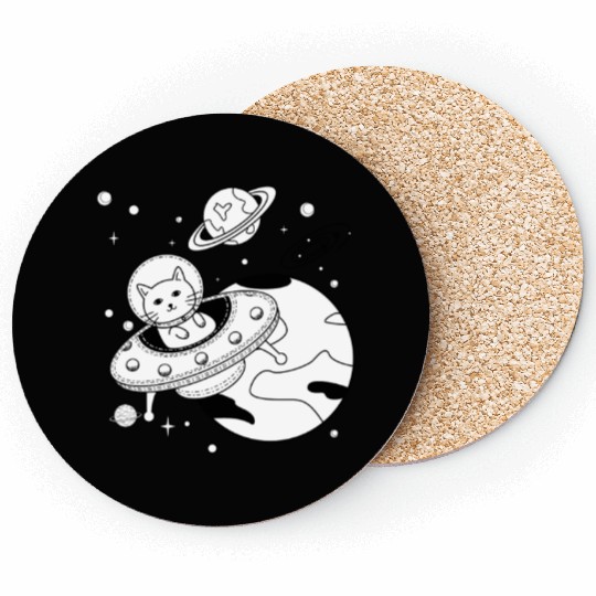 Space Cat Adventure Design Coasters