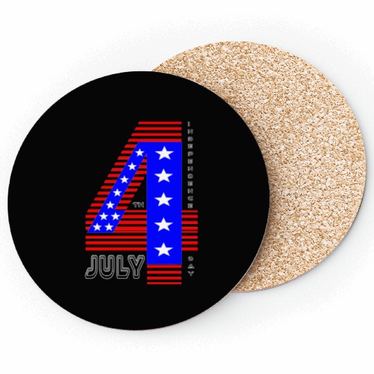 July 4th Stars and Stripes Independence Design Coasters
