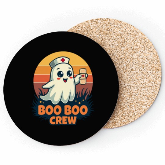 Halloween Boo Boo Crew Cute Ghost Nurse Doctor Coasters